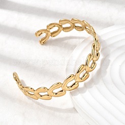 Браслеты-манжеты из нержавеющей стали 304 для женщин&nbsp;BJEW-C136-01G