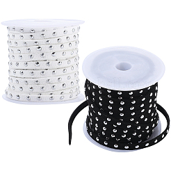 2 рулон двухцветного шнура из искусственной замши с алюминиевыми заклепками&nbsp;OCOR-CY0001-03P