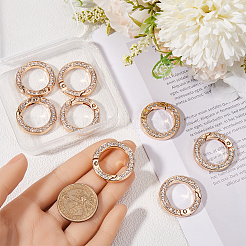 8 anillo de resorte con rhinestone de cristal de aleación&nbsp;FIND-GF0007-69A-KCG