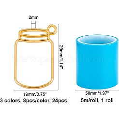 24 шт. подвески из двухцветного сплава с открытой задней частью FIND-OC0001-21