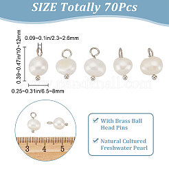 70 шт. натуральный культивированный пресноводный жемчуг FIND-CN0001-43P