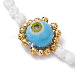 Браслеты из плетеных бусин и сглаза ручной работы лэмпворк и стеклянные бусины BJEW-MZ00090