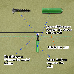 Прямоугольный железный держатель для медалей ODIS-WH0052-034