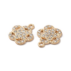 合金ラインストーンペンダント  スターのチャーム  ライトゴールド  18x15x2.5mm  穴：1.2mm&nbsp;ALRI-Q236-01LG