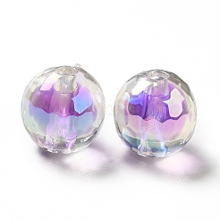 Perline acriliche iridescenti arcobaleno con placcatura uv bicolore&nbsp;LS-TACR-D010-03B-07