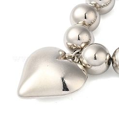 Ccb пластиковые круглые комплекты ожерелья с подвеской в форме сердца из бисера&nbsp;LS-NJEW-U006-03P