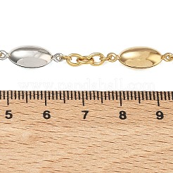 Colliers à maillons ovales en acier inoxydable 304 bicolore pour femmes&nbsp;NJEW-A074-07GP