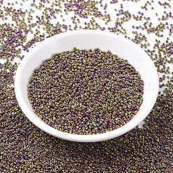 MIYUKIラウンドロカイユビーズ  日本製シードビーズ  （rr188)メタリックパープルゴールドアイリス  11/0  2x1.3mm  穴：0.8mm  約1100PCS /ボトル  10 G /ボトル&nbsp;SEED-JP0008-RR0188
