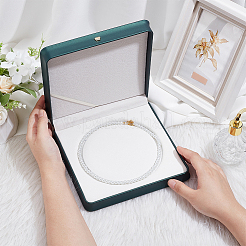 Квадратные коробки для ожерелья из искусственной кожи&nbsp;AJEW-WH0016-59B