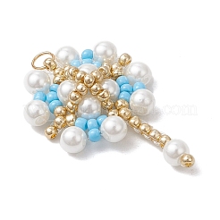 Pendentifs en forme de fleur en perles de verre&nbsp;PALLOY-MZ00827-04