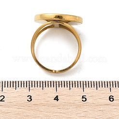 Плоские круглые манжеты из нержавеющей стали 304 белого цвета для женщин RJEW-G346-02G-02