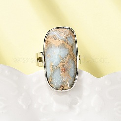 Кольца из натуральной аква-терра-яшмы RJEW-A068-04P