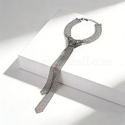 Collane a Y da donna in lega con strass di cristallo e nappe a maglia.&nbsp;WG87624-02