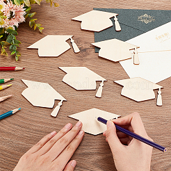 Вырезы из незавершенной деревянной выпускной шапки DIY-WH0386-40B