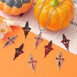 40 Uds. Colgante de cruz de rhinestone de 8 colores con esmalte&nbsp;ENAM-CJ0004-24