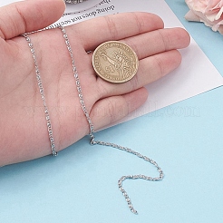変色しにくい304ステンレススチール製ルマキナチェーン  溶接されていない  ステンレス鋼色  3.7x1.5x0.8mm&nbsp;X-CHS-R009-13