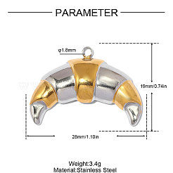 Pendentifs bicolores en acier inoxydable 304&nbsp;STAS-OY012-86G