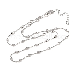 Латунные цепочки с овальными шариками для мужчин и женщин&nbsp;NJEW-L012-03P