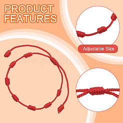 12шт. браслеты на удачу с 7 узлами&nbsp;BJEW-SP0001-26