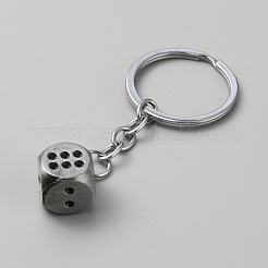 Брелки в виде кубиков из цинкового сплава&nbsp;AJEW-WH0504-77AS