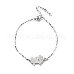 Bracelets à maillons puzzle en acier inoxydable 201&nbsp;BJEW-B128-03P
