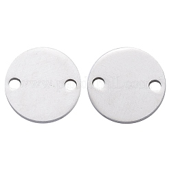 変色しにくい201ステンレススチールリンクコネクター  手動研磨  フラットラウンド  ステンレス鋼色  10x1mm  穴：1mm&nbsp;STAS-S105-T613-1-10
