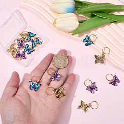 15 pieza de 3 estilos de pinzas decorativas para el cabello trenzado de aleación con estampado de mariposas&nbsp;OHAR-BM0001-04