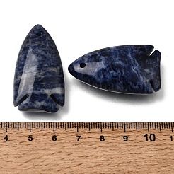 天然石ソーダライトペンダント  魚のチャーム  39~40x22x12mm  穴：2mm&nbsp;GG-CBA6D08-B06