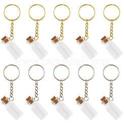 10шт 2-х цветные стеклянные брелки для бутылок KEYC-SC0001-55