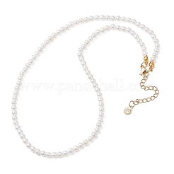 Ожерелья из круглых белых жемчужин диаметром 4 мм NJEW-JN05702