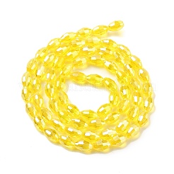 Прозрачные стеклянные бусины гальваническим пряди&nbsp;EGLA-A037-T6x8mm-B07