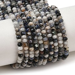 Натуральное синее пятно нитки из бисера яшмы G-D347-B06