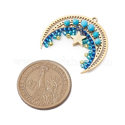 Colgantes de telar de cuentas de vidrio hechas a mano y magnesita natural teñida de estilo bohemio&nbsp;PALLOY-MZ00352