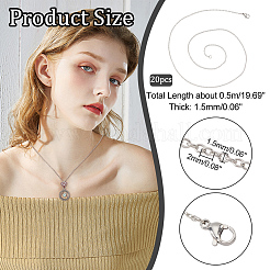 20 шт. набор из цепочек из нержавеющей стали 304 для мужчин и женщин NJEW-NB0001-10