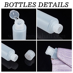 100ml peプラスチック製の空の詰め替え可能なフリップキャップボトル  PPプラスチック蓋付き  旅行液体化粧品保管用ボトルを絞る  透明  12.5cm  容量：100ミリリットル&nbsp;LS-MRMJ-WH0037-13C