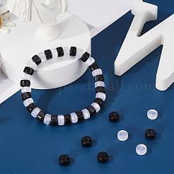 200 шт. 2 цвета имитация кошачьего глаза смолы распорки для бусин RESI-YW0001-10