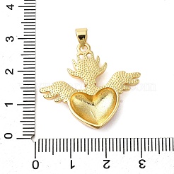 Pendentifs avec zircon cubiques à micro-pavés en laiton&nbsp;KK-P303-15C-G