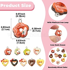 18 шт. 9 цвета непрозрачные подвески из смолы&nbsp;CRES-YW0002-82