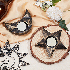 2шт 2 стиля подсвечник из смолы AJEW-GA0002-87B