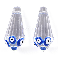 Прозрачное стекло с эмалевыми бусинами от сглаза GLAA-N001-02