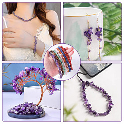 Нити бусин из натурального флюорита и натурального аметиста&nbsp;G-TA0002-43