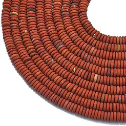 Нити бусин из натуральной матовой красной яшмы G-K389-C16-01