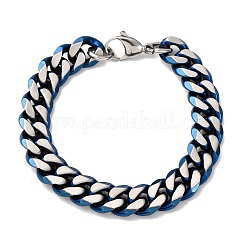 Браслеты из кубинской цепочки из нержавеющей стали 304 для мужчин и женщин BJEW-C124-04B-01