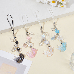 4 шт. 4 стиля ремешка для мобильного телефона из смолы и сплава с изображением золотой рыбки и звезды HJEW-HY0001-20