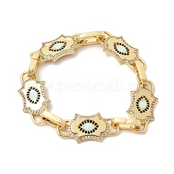 Латунные браслеты-цепочки с микропаве из кубического циркония для женщин&nbsp;BJEW-H639-13G