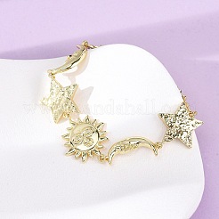 Латунь ссылка браслеты для женщин BJEW-H209-11G