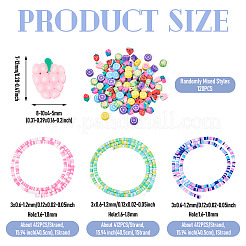 3 нитка 3 цвета бусины из полимерной глины ручной работы&nbsp;CLAY-TA0001-85