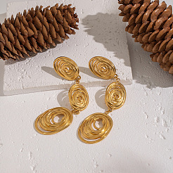 Серьги-гвоздики с подвесками в форме овала из нержавеющей стали 304 DQ7744