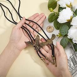 2 stücke 2 arten legierung adler anhänger bolo tie halsketten&nbsp;NJEW-HY0001-16