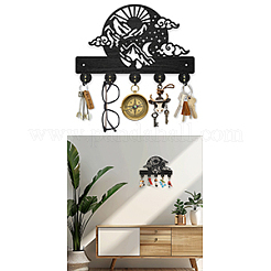 Cintres muraux en bois et en fer&nbsp;HJEW-WH0055-223